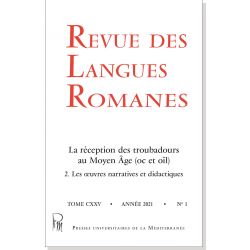Revue des Langues Romanes Tome 125 n° 1