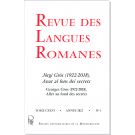 Revue des Langues Romanes Tome 126 n° 1