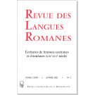 Revue des Langues Romanes Tome 125 n° 2