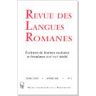 Revue des Langues Romanes Tome 125 n° 2