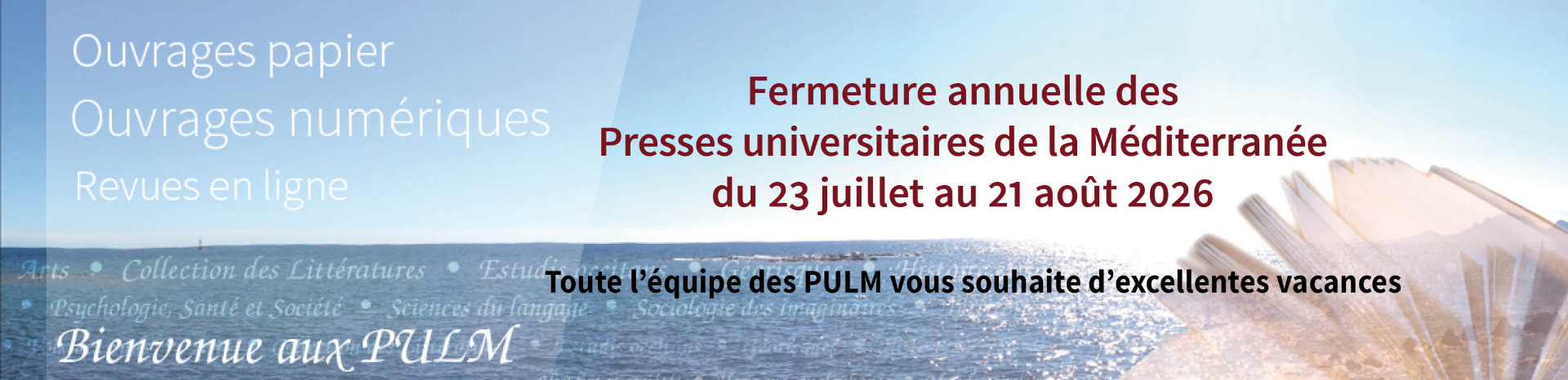 Fermeture du site du 23 juillet au 21 août 2026