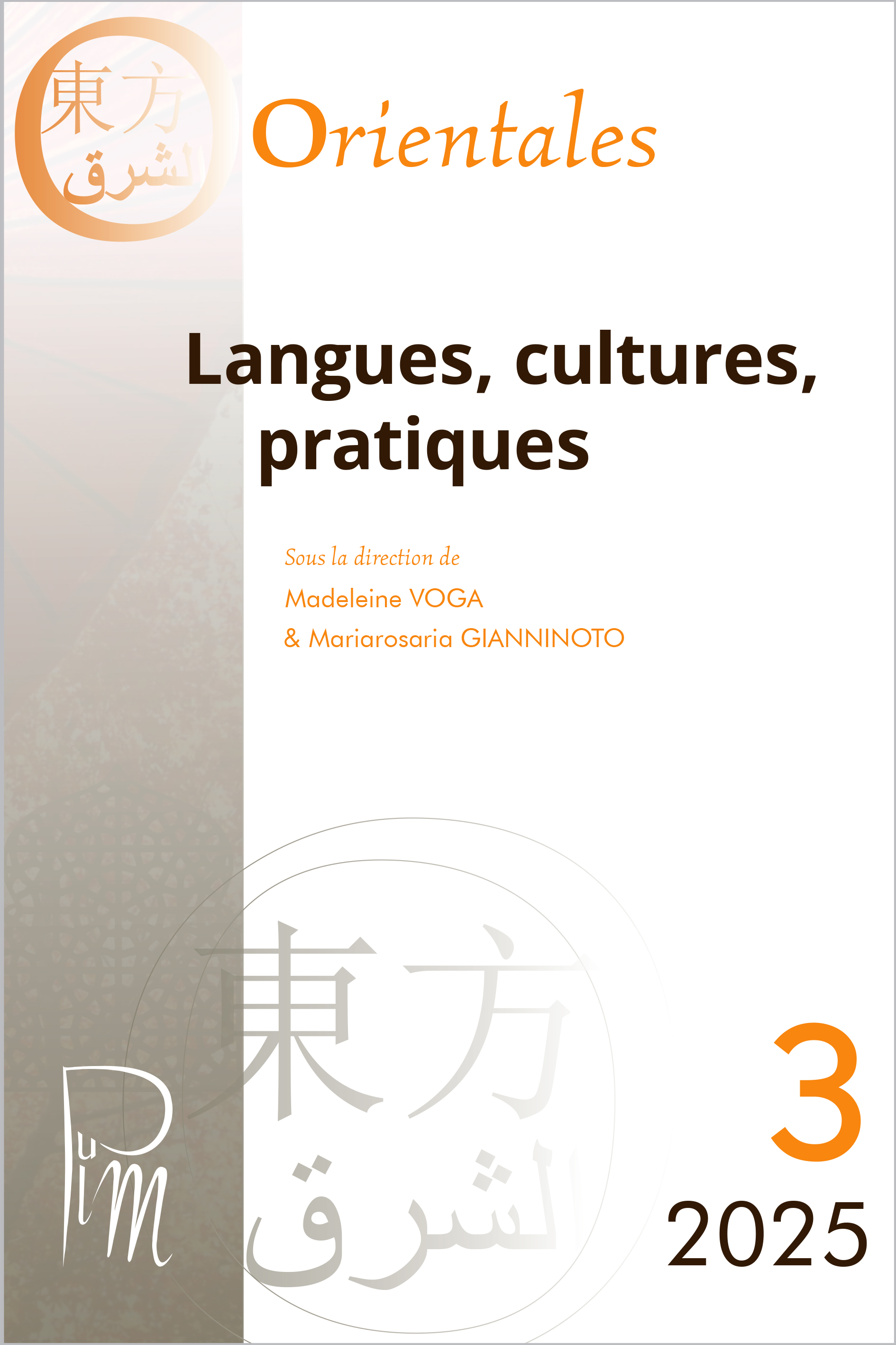 Couverture de la revue Orientales 3